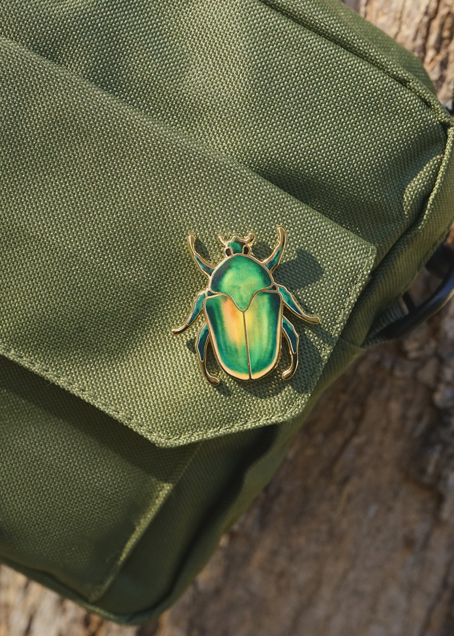 Carnal Flora | Green June Beetle Bug Enamel Pin