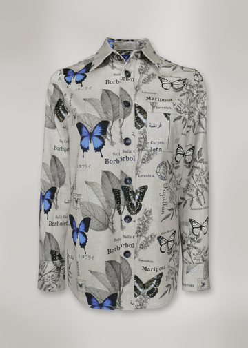 Front of botany print shirt