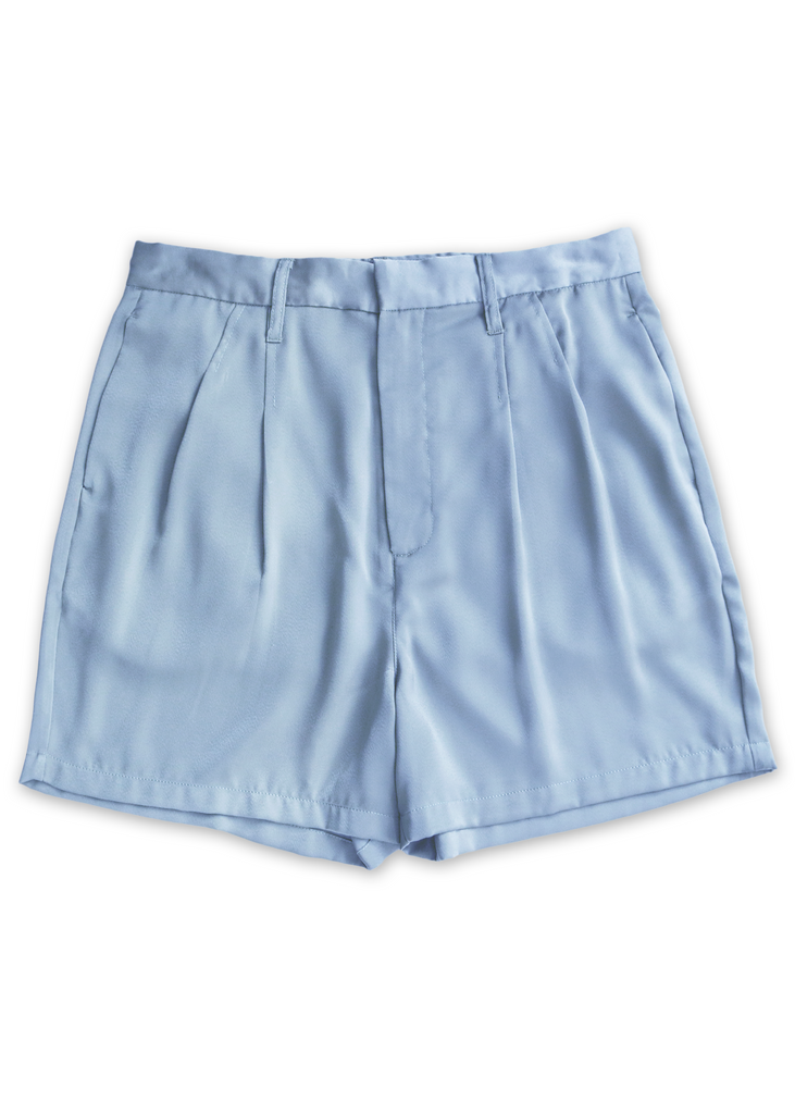Product Flat lay of shorts in Satin Serenity Blue