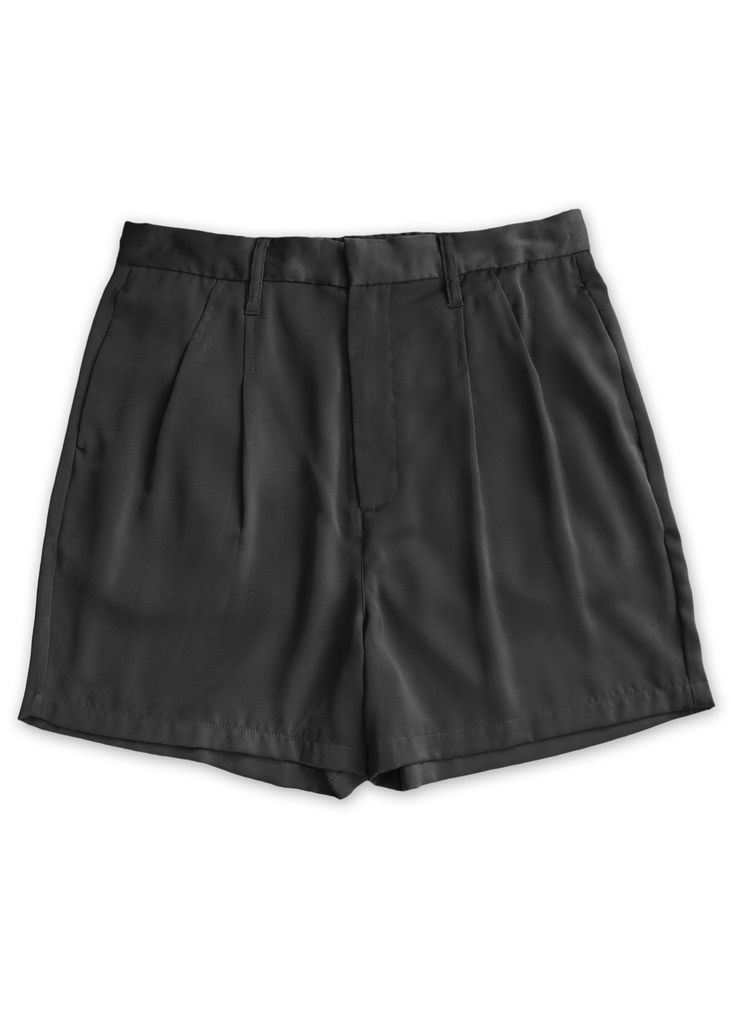 Product Flat lay of shorts in Satin Black